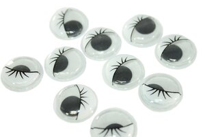 Глазки для іграшок з віями 10шт/18мм.: Білі