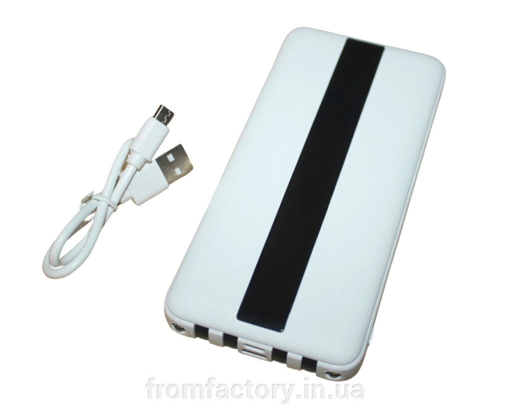 Power Bank Viaking GB059 10000 мАч портативний акумулятор з ліхтариком індикатором зарядки і 4 кабелями: Білий від компанії Торгова Марка "FromFactory" - фото 1