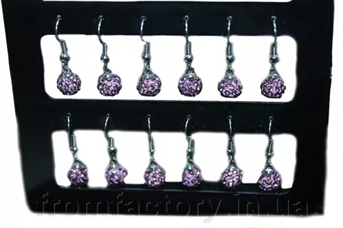 Сережки зі стразами Shabala Lilac 2pcs/7mm