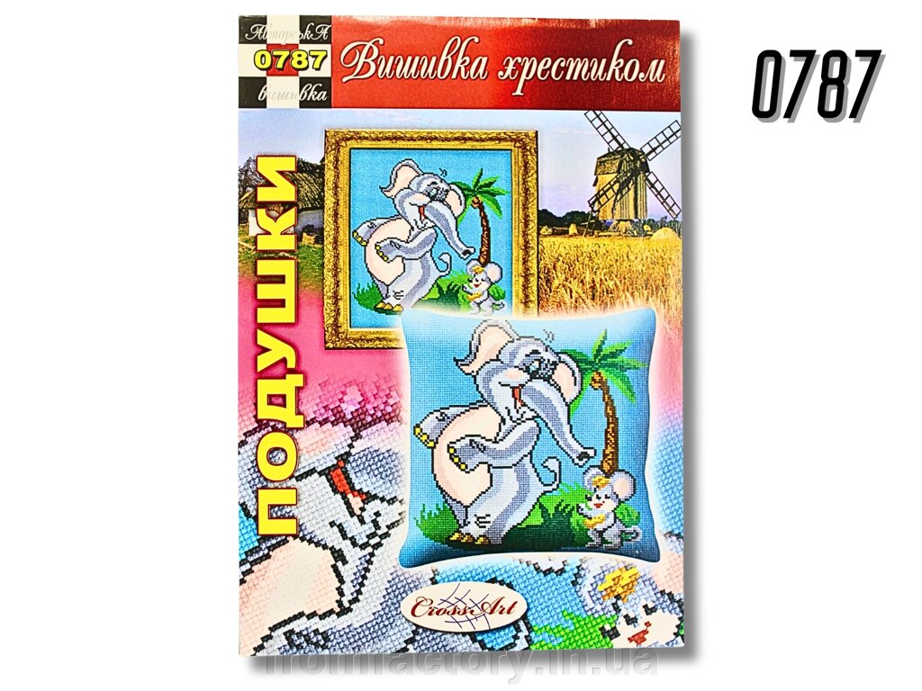 Схема на папері для вишивання хрестиком Подушка: 0787 від компанії Торгова Марка "FromFactory" - фото 1