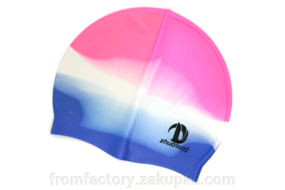 Силіконова шапка для плавання: рожево-блакитна від компанії Торгова Марка "FromFactory" - фото 1