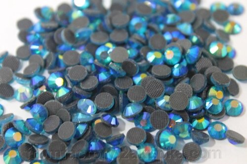 Скляні стрази на термомобічних 5 мм/50pcs: синій Zircon №06