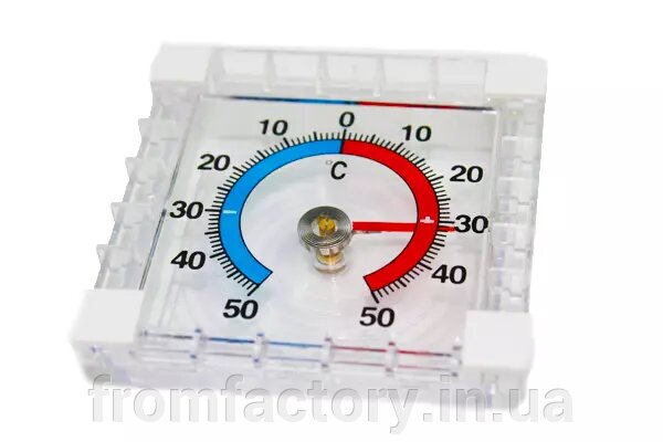 Термометр вуличний механічний віконний на липучках 7х7см від компанії Торгова Марка "FromFactory" - фото 1