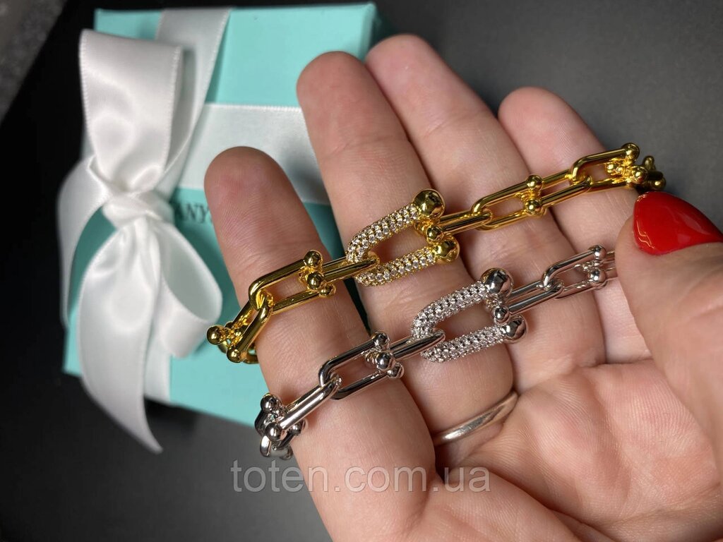 Браслет з hardwear з каменями в золоті Tiffany топ від компанії Інтернет - Магазин "Дітки - Цукерки" - фото 1