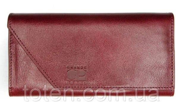 Гаманець бордовий шкіряний вертикальний Grande Pelle, жіночий гаманець бордовий великий зі шкіри топ від компанії Інтернет - Магазин "Дітки - Цукерки" - фото 1