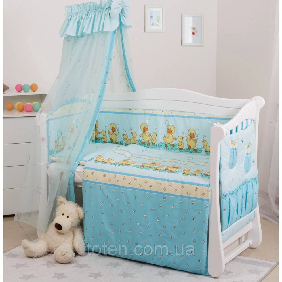 Комплект змінної постільної білизни в дитяче ліжечко 8 в 1 з балдахіном та захистом, бавовна ##от компании## Інтернет - Магазин "Дітки - Цукерки" - ##фото## 1