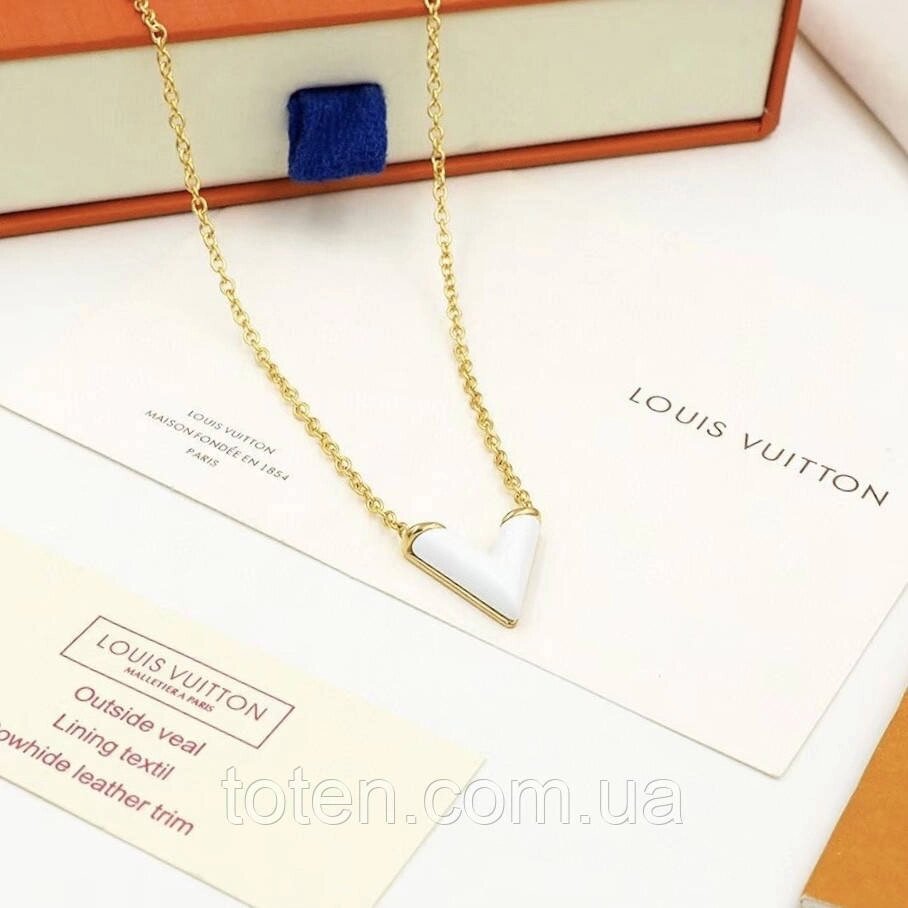 Ланцюжок Луї Віттон в золоті V з білою емаллю топ від компанії Інтернет - Магазин "Дітки - Цукерки" - фото 1