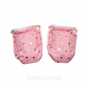 Рукавички для дитячого візка Voyage Серця/рожевий, рожевий/білий