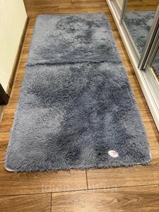 Пухнастий килим , Килимок травка 90х200 см Щільна підкладка. Сірий колір
