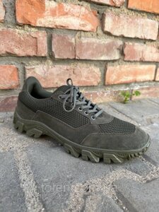 Тактичні чоловічі кросівки армійські шкіряні оливкові кросівки весна літо для військових ЗСУ Розмір 40