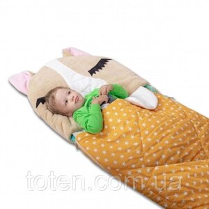 Дитячий Спальний мішок - трансформер, спальник, велюр+бавовна. Цуценя коричневе