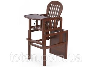 Мультифункціональний стілець для годування PAMPUH, трансформується в окремий ігровий стіл та стілець, Шоколад