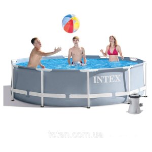 Каркасний басейн Intex 26702 - 3, 305 x 76 см (1 250 л/год, тент, підстилка) топ
