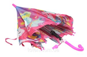 Яскравий дитячий парасольку тростину напівавтомат на 8 спиць зі свистком з малюнком єдинорога топ