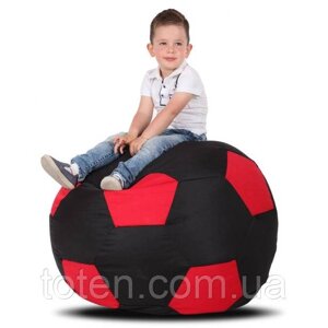 Крісло - Мішок для дитячих і ігрових кімнат футбольний м'яч, 70х70 см, Чорно-червоний