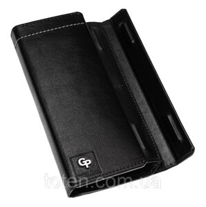 Великий чоловічий чорний гаманець клатч для телефону з шкіри Grande Pelle, вертикальне чорне шкіряне портмоне