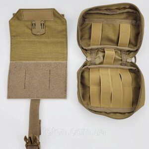 Індивідуальна армійська аптечка Condor моллі, колір койот США, сумка військова для ЗСУ 16 х 14 х 5 см