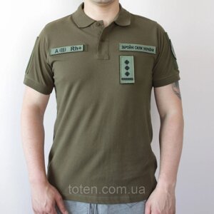 Футболка Олива/Хакі котон (розмір XXL), футболка поло з липучками, армійська сорочка під шеврони топ