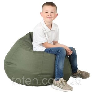 Крісло - Мішок, груша для дитячих і ігрових кімнат, 60х90 см, Хакі