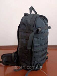 Тактичний рюкзак 45 л чорний армійський з кордури, сумка для військових штурмовий рюкзак похідний ранець ЗСУ топ