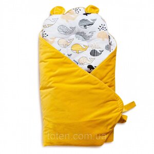 Набір конверт-плед з подушкою Bear, 100х100 см, melon, жовтий