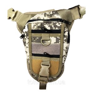 Тактична поясна/ніжна сумка для військових зі спеціальним відділенням кишенею, Чорна топ