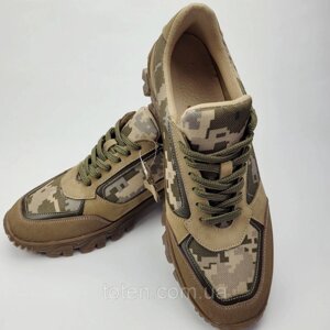Військове тактичне взуття, кросівки піксель, натуральна шкіра з водонепроникною. Розміри 40-45