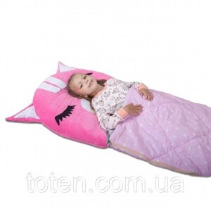 Дитячий Спальний мішок - трансформер, спальник, велюр+бавовна. Котик рожевий