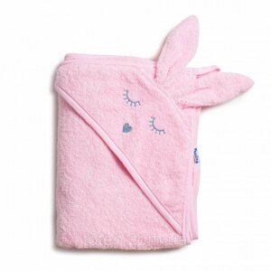 Рушник дитячий махровий Rabbit 100x100 см, pink, розовий