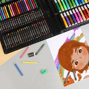 Відео огляд! Дитячий художній набір для малювання Art set 168 предметів, Дитячий набір для творчості топ