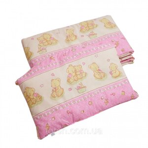 Бампер-захист у дитяче ліжечко, Ведмедики з зіркою рожеві