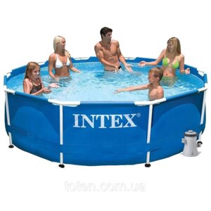 Каркасний басейн Intex 28202 - 3, 305 x 76 см (1 250 л/год, тент, підстилка) топ