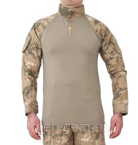 Сорочка чоловіча тактична бойова з довгим рукавом, футболка армійська для військових та армії ЗСУ, Хакі L топ