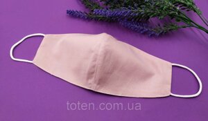 Жіноча захисна маска для обличчя багаторазова рожева, тканинна маска ніжно рожева бавовна топ