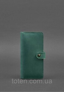 Шкіряне жіноче портмоне, гаманець зелений, crazy horse