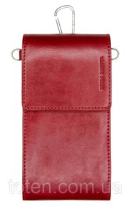 Сумка гаманець для телефону через плече Grande Pelle, гаманець жіночий шкіряний червоний