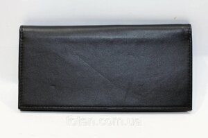 Портмоне-картхолдер чорного кольору з натуральної шкіри, Стильний жіночий гаманець-клатч для карток топ