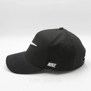 Зручний бейс Nike чорний з білою вишивкою, кепка чоловіча/жіноча 57-58р, бейсболка з логотипом та написом Найк топ
