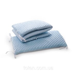 Бампер захист в дитяче ліжечко, м'яка тканина Мінки голубий