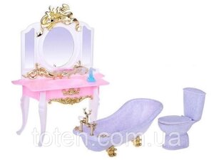 Ванна кімната для ляльок Барбі меблі лялькова ванна унітаз туалетний столик аксесуари Gloria