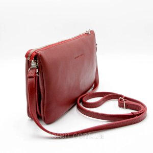 Жіноча сумка Grande Pelle з натуральної шкіри, сумка клатч середнього розміру, червоний колір