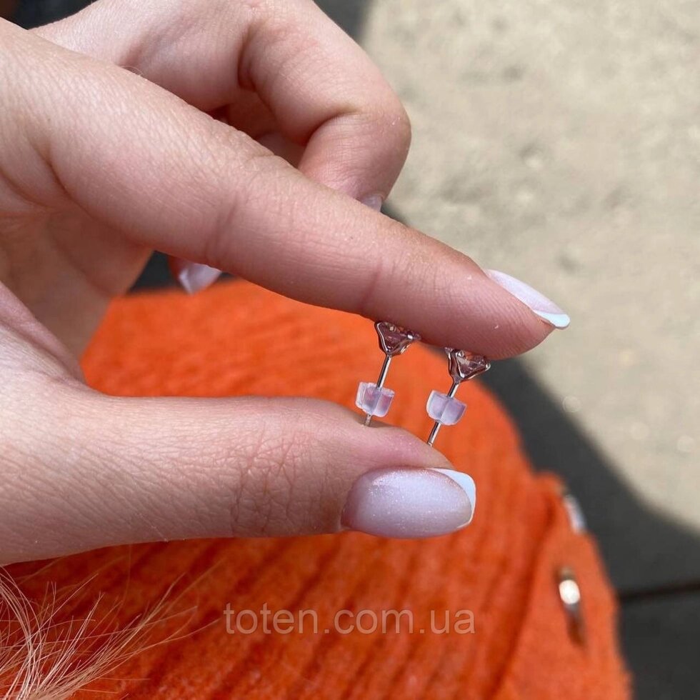 Сережки гвоздики, 7.5 мм, срібло топ від компанії Інтернет - Магазин "Дітки - Цукерки" - фото 1