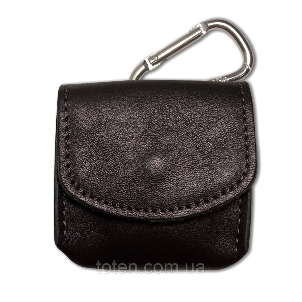 Шкіряна монетниця на пояс Grande Pelle, невеликий гаманець для монет з карабіном, чорний колір, глянсовий ##от компании## Інтернет - Магазин "Дітки - Цукерки" - ##фото## 1