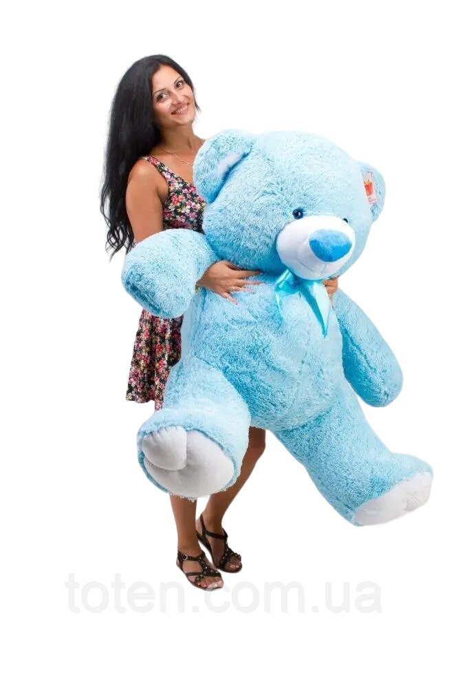 Ведмідь великий ведмедик м'яка іграшка високоякісний плюш наповнювач - синтепон/холофайбер блакитний 160 см від компанії Інтернет - Магазин "Дітки - Цукерки" - фото 1
