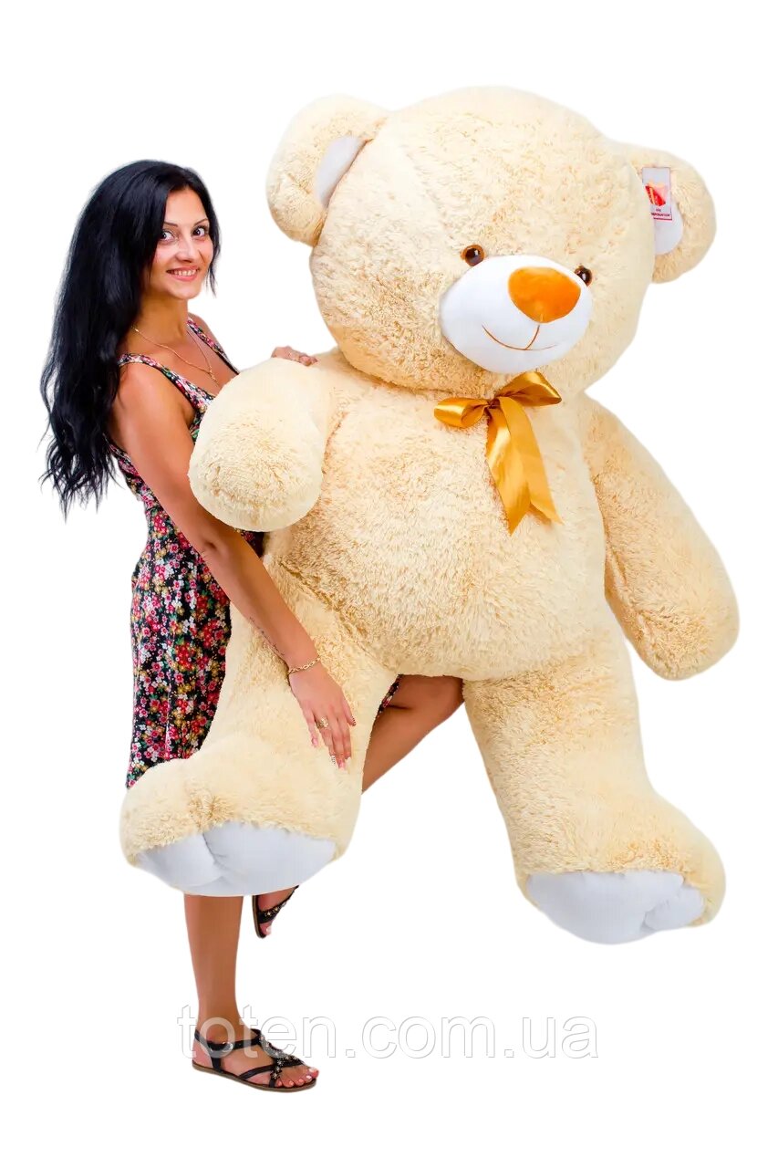 Ведмідь великий ведмедик м'яка іграшка високоякісний плюш наповнювач - синтепон/холофайбер персик 200 см від компанії Інтернет - Магазин "Дітки - Цукерки" - фото 1