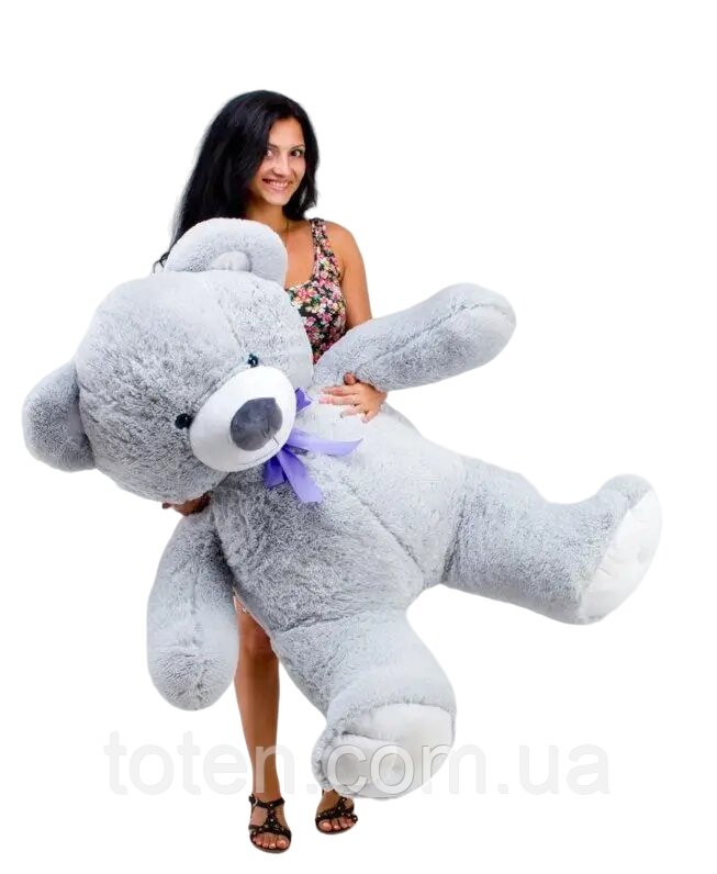 Ведмідь великий ведмедик м'яка іграшка високоякісний плюш наповнювач - синтепон/холофайбер сірий 160 см від компанії Інтернет - Магазин "Дітки - Цукерки" - фото 1