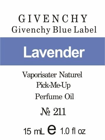 211 «Givenchy Blue Label» від Givenchy - 15 мл від компанії Reni Parfum | Ameli | Наливна парфумерія | Парфумерні масла | Флакони - фото 1
