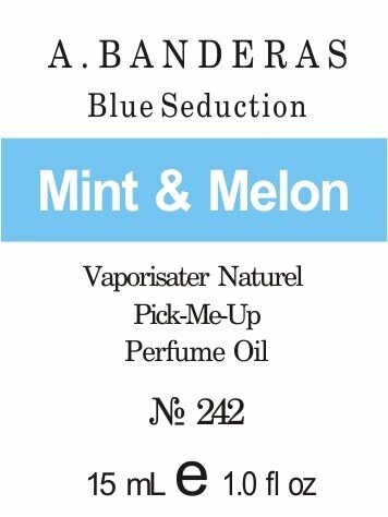 242 «Blue Seduction» від A. Banderas - 15 мл від компанії Reni Parfum | Ameli | Наливна парфумерія | Парфумерні масла | Флакони - фото 1