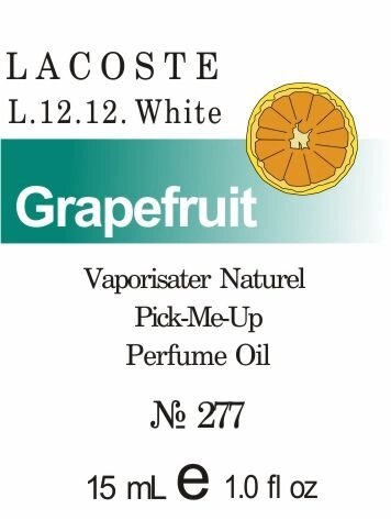 277 Eau de Lacoste L12, 12 Blanc LACOSTE -15мл від компанії Reni Parfum | Ameli | Наливна парфумерія | Парфумерні масла | Флакони - фото 1