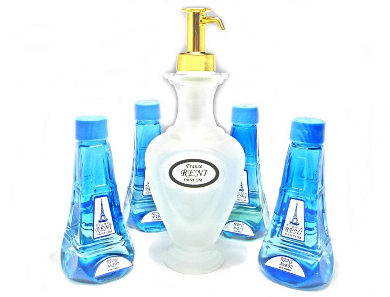 Амфора для парфумерії (скло - метал) в комплекті з дозатором 250 мл від компанії Reni Parfum | Ameli | Наливна парфумерія | Парфумерні масла | Флакони - фото 1